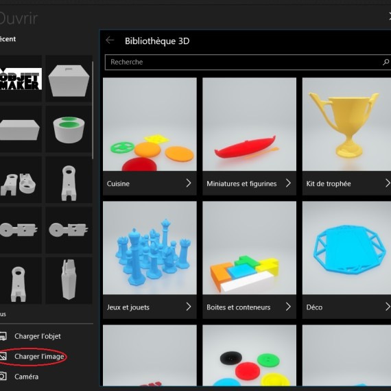 Convertir une image en fichier 3D avec 3D Builder Objet Maker