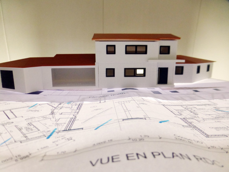 Maquette 3D d'une construction de maison