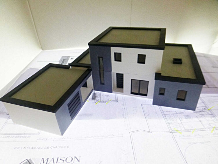 Maquette 3D maison moderne